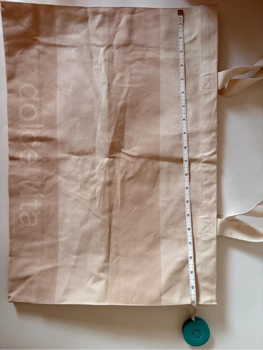 Dolce Vita Beige Stripe Canvas Tote Bag